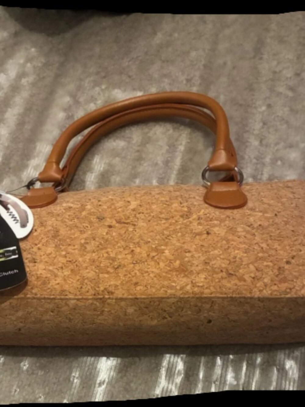 Insulated Cork Wristlet Tan Handles  Wine Opener MUST GO TONIGHT and dust bag